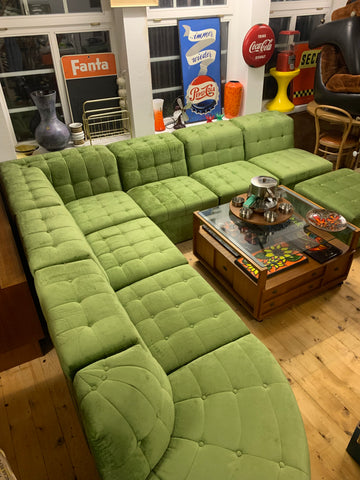 Vintage modulares Lounge Sofa Wohnlandschaft von Laauser 8er Set