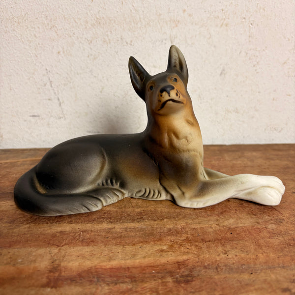 Porzellan Skulptur Schäferhund von Royal Dux