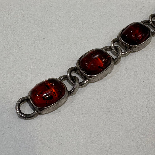 Vintage Armband Silber mit Bernstein
