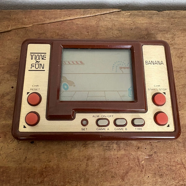Vintage V-TECH 1981 Time & Fun Handheld-Videospiel Banana