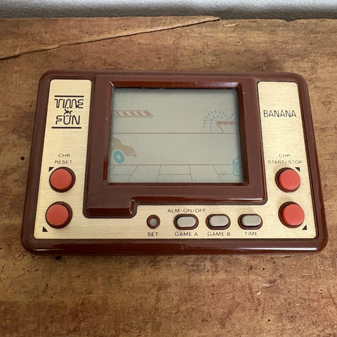 Vintage V-TECH 1981 Time & Fun Handheld-Videospiel Banana