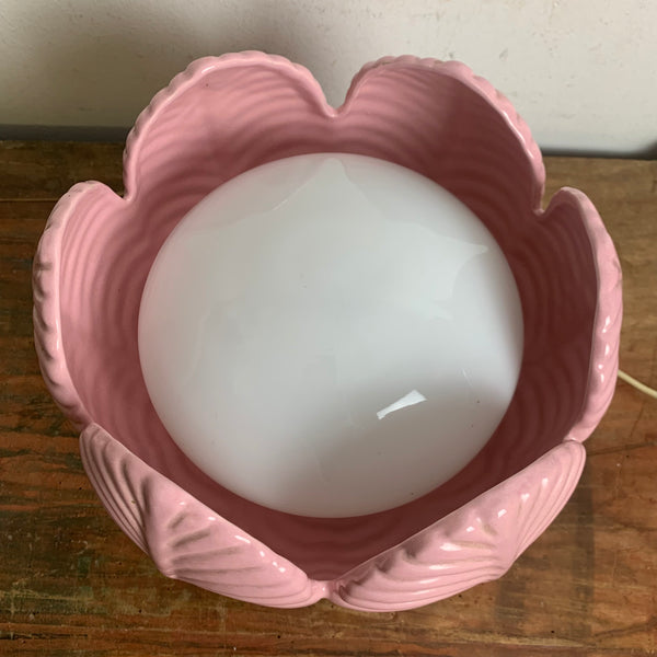 Vintage Keramik Lampe rosa