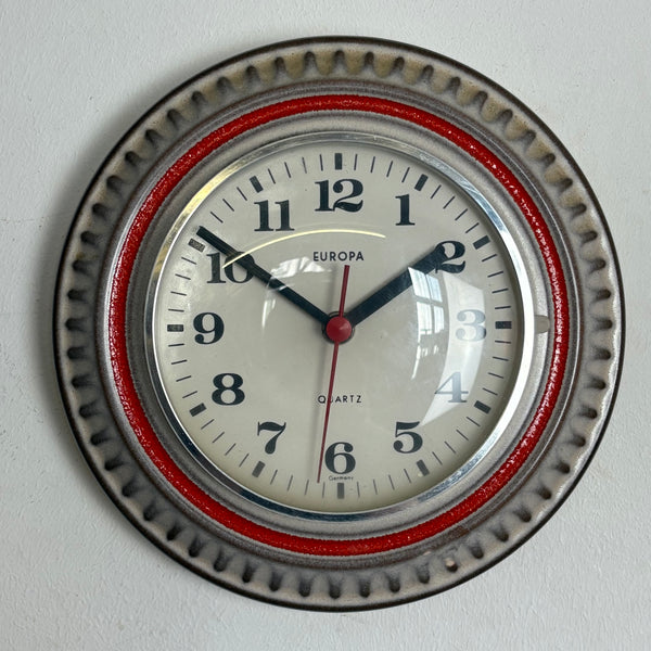 Vintage Keramik Wanduhr von Europa