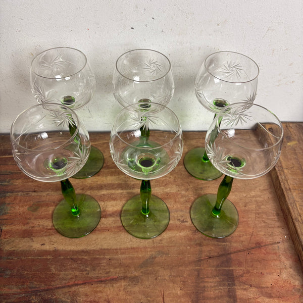 6er Set Weingläser Jugendstil von Peter Behrens