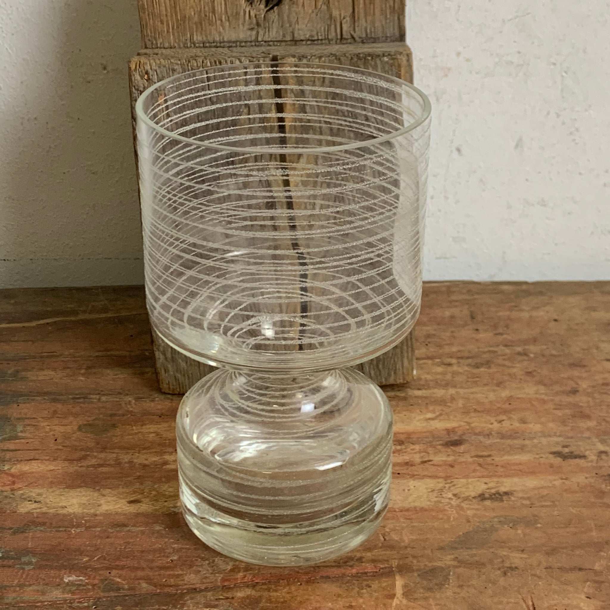 Vintage Art Glass Spiral Decor Vase