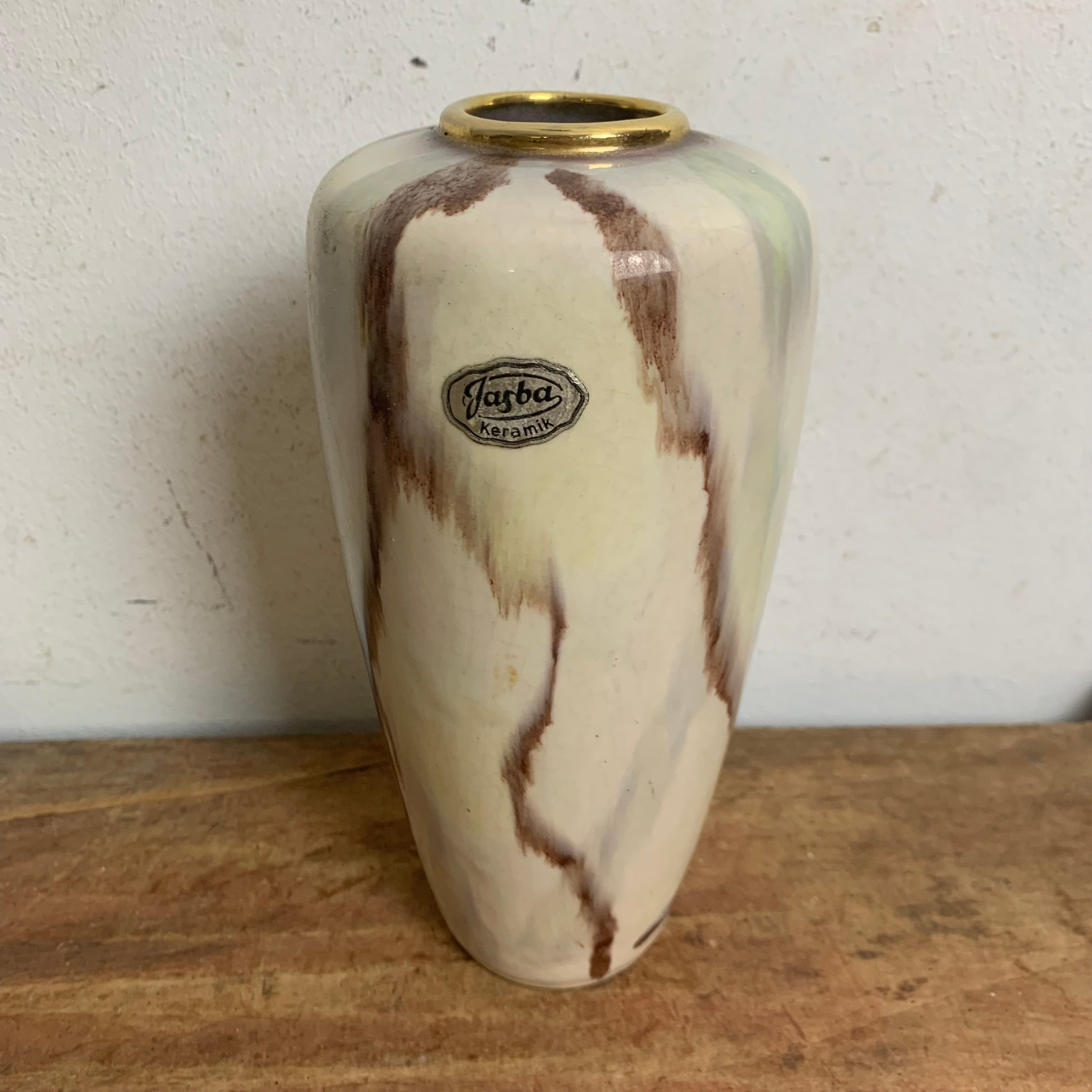 Vintage Mid Century Keramik Vase von Jasba 594