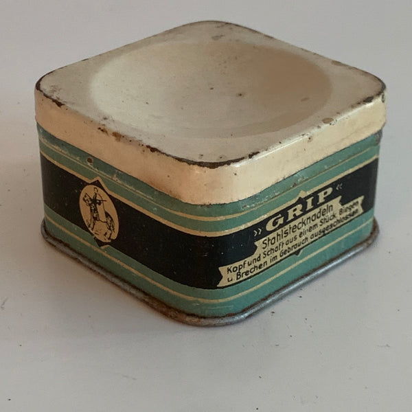 Vintage Blechdose Stahlstecknadeln Grip