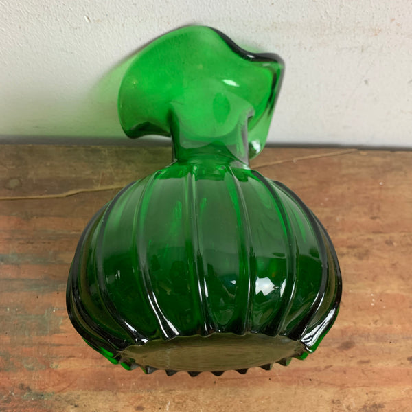 Vintage Vase aus grünem Glas Vetro Verde di Empoli