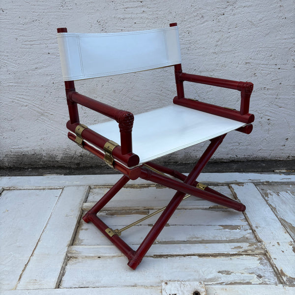 Zwei Vintage Director's X-Chair von Leonard Linden, John McGuire und Elinor McGuire für die McGuire Furniture Company