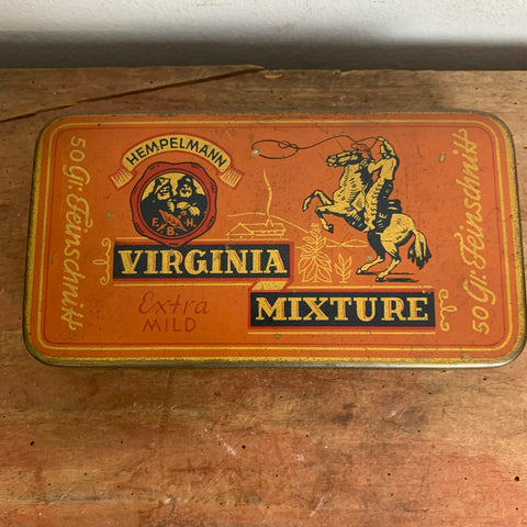 Vintage Blechdose Tabak Virginia Mixture von Hempelmann