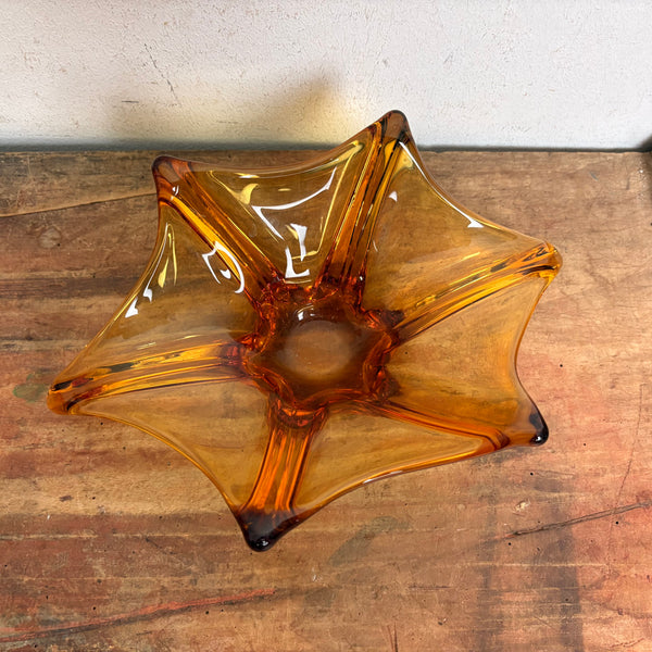 Vintage Murano Schale bernsteinfarben
