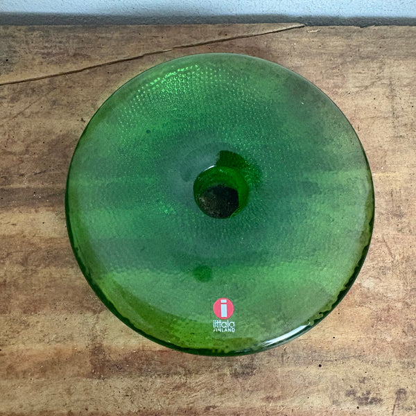 Vintage Glas Kerzenständer Nappi von Markku Salo für littala in grün