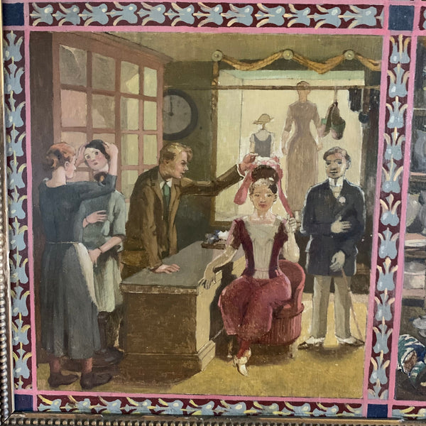 Ölgemälde Zyklus von zwölf bildlich dargestellten Sprichwörtern von Anton Josef Ritter von Kenner