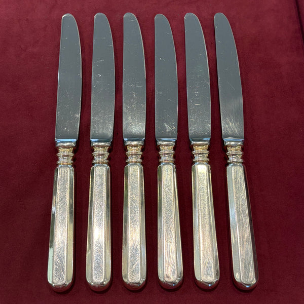6 Tafelmesser Alt-Spaten 150er Silber Auflage von Robbe Berking