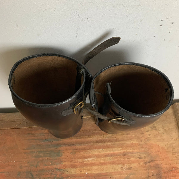 Vintage Uniform Leder Polizei Gamaschen