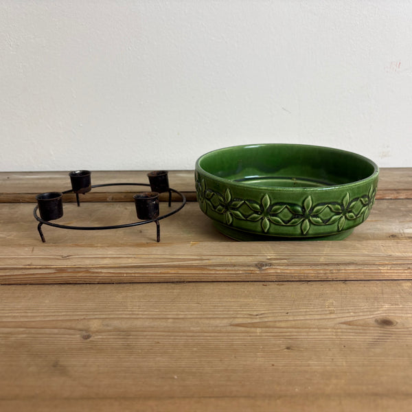 Vintage Adventskranz / Schale Keramik von Jasba 3056-19