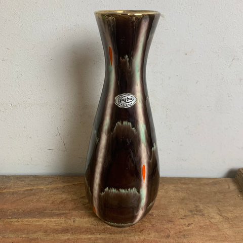 Vintage Mid Century Keramik Vase von Jasba 102-25