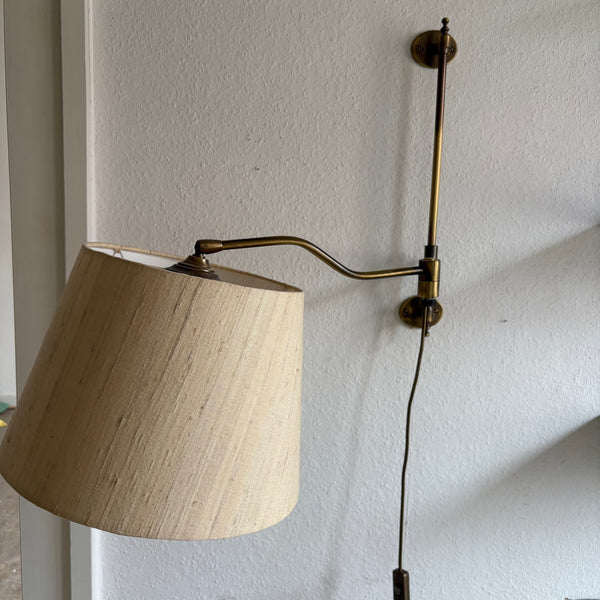 Vintage Messing Schwenkarm Wandlampe