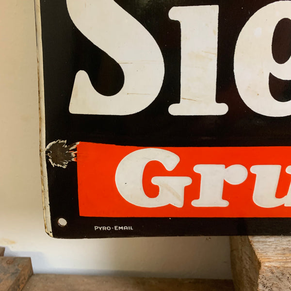 Vintage Emaille Schild Riebeck Siegfried Grudekoks