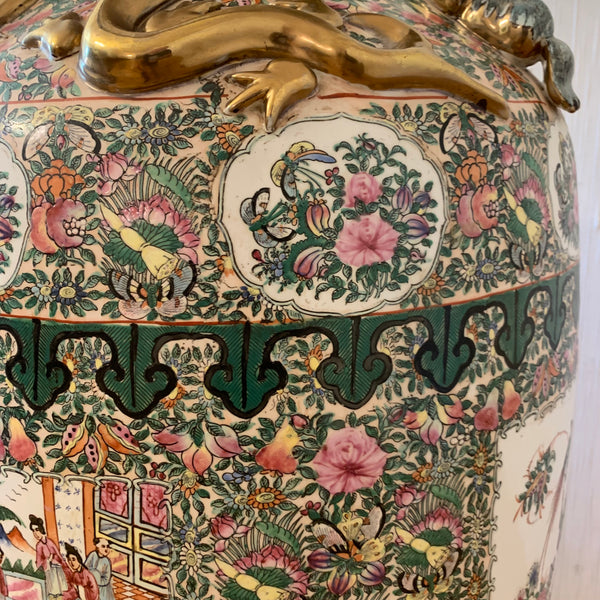 Antike große Familien Rosenvase  131 cm Chinesische Vase