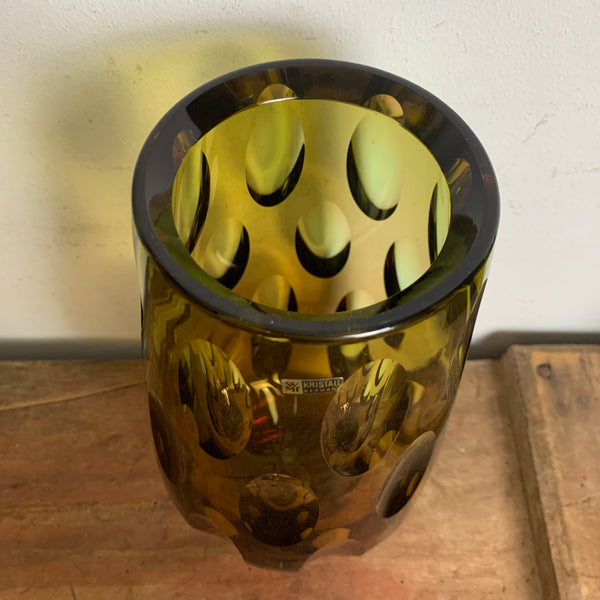 Mid Century Glaskunst Objekt und Vase vereint von Erich Jachmann für WMF