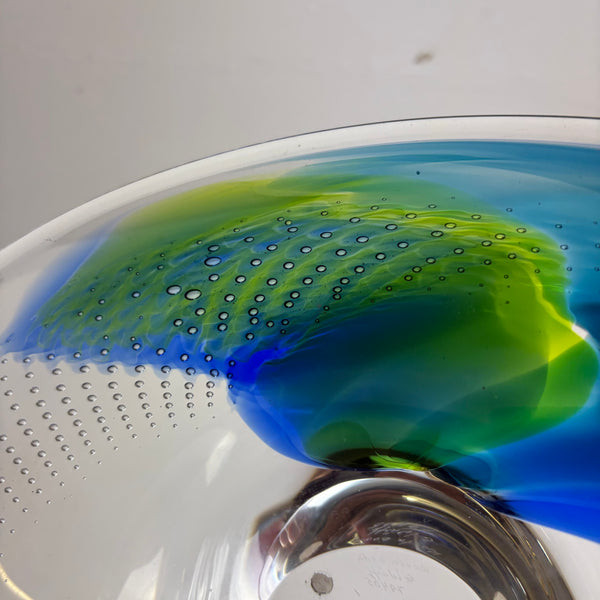 Vintage Design Kunst Glas Schale von Göran Wärff für Kosta Boda signiert und nummeriert