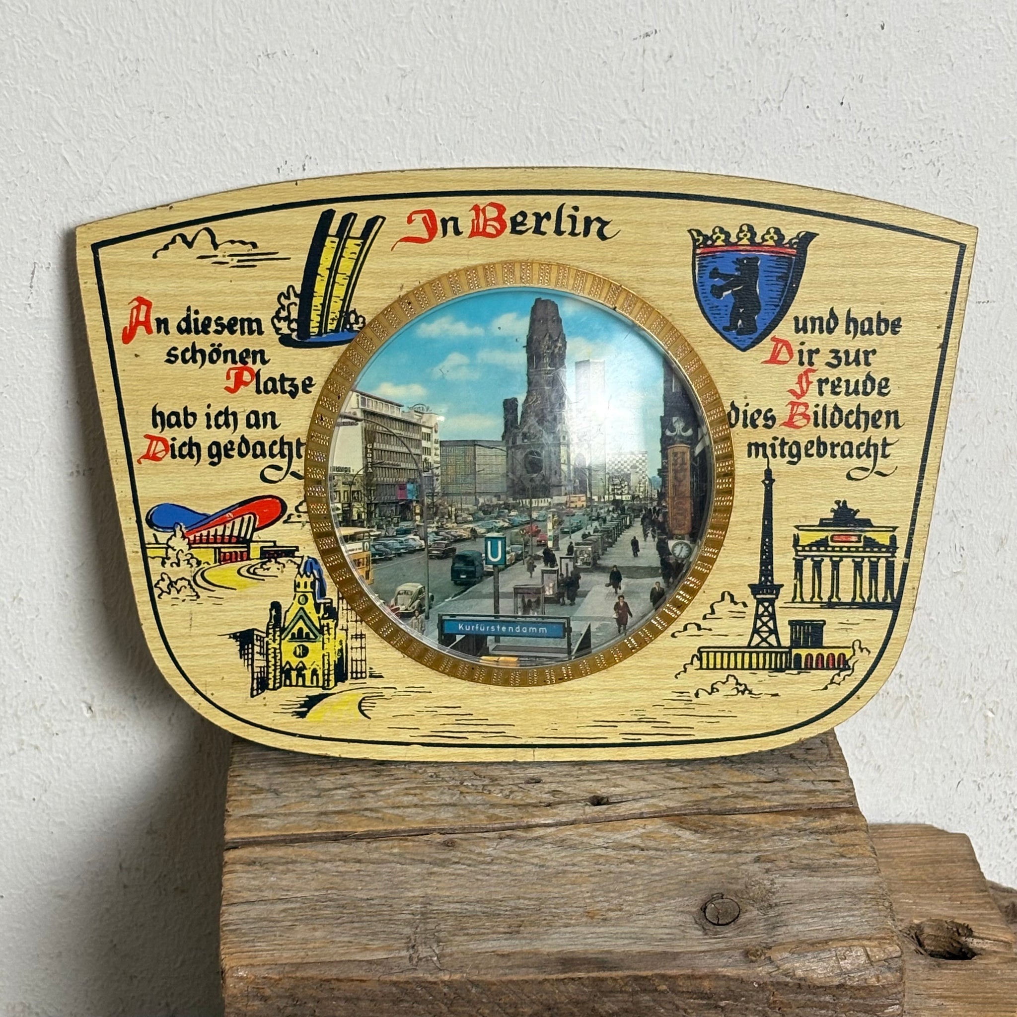 Vintage Mid Century Andenken Bild Berlin