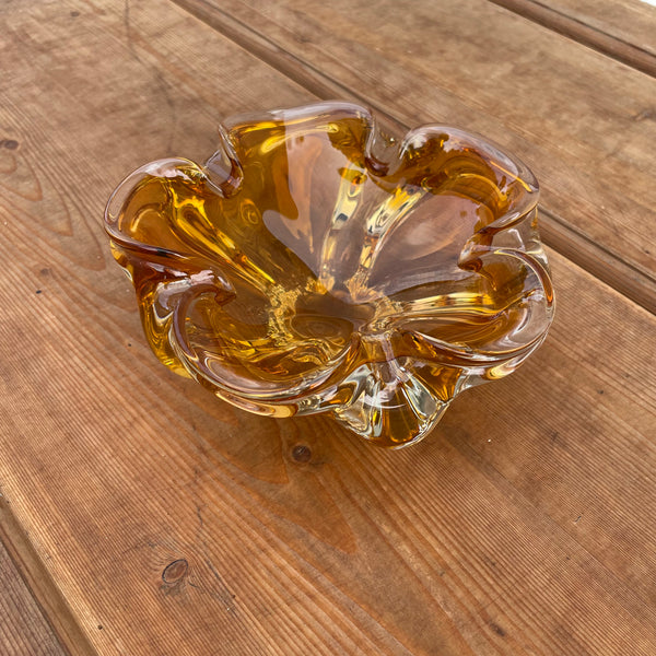 Mid Century Aschenbecher aus Glas von Josef Hospodka