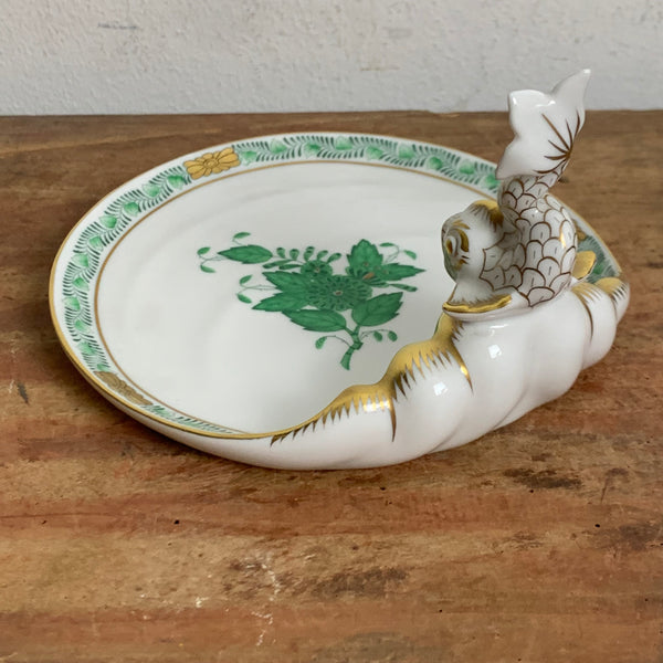 Platte mit Fischkopf Apponyi grün von Herend Porzellan