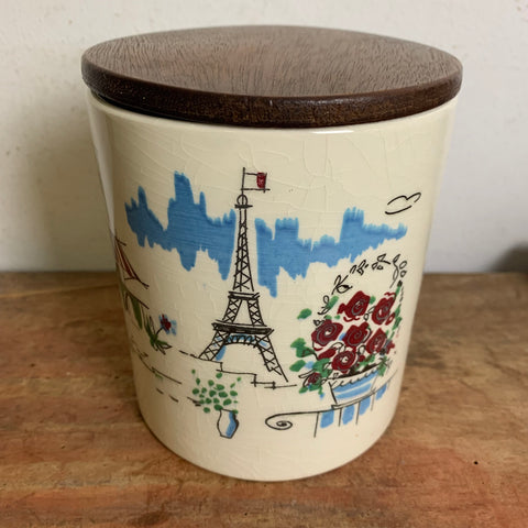 Mid Century Keramik Deckeldose Paris