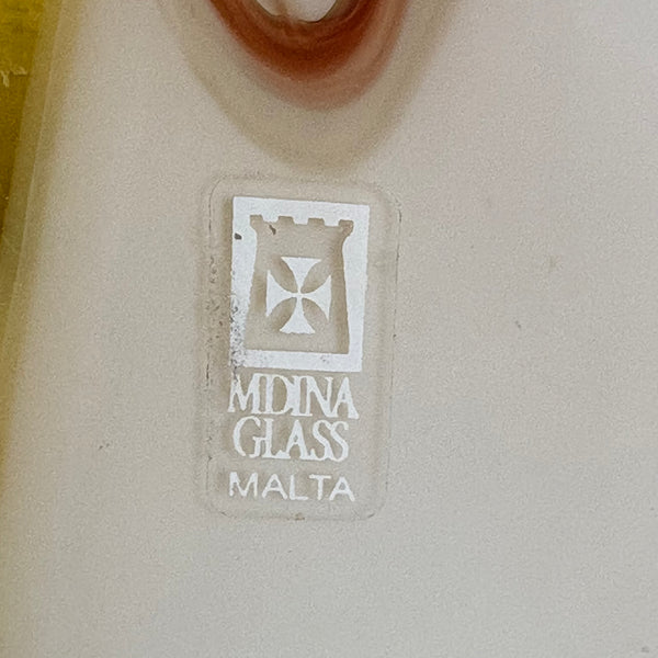 Vintage Mid Century Glas Vase Mdina Malta