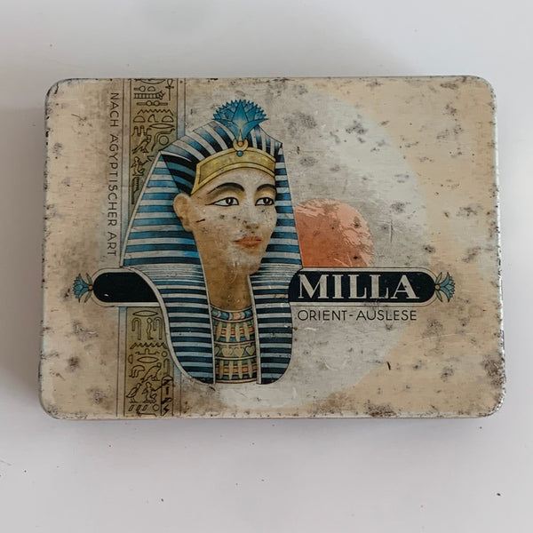 Vintage Zigaretten Blechdose Milla Orient Auslese Cigaretten