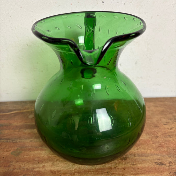 Grüner vintage Murano Empoli Verde Krug mit Bubble