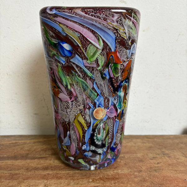Vintage Design Kunst Vase Tutti Frutti Muranoglas von Dino Martens für Avem
