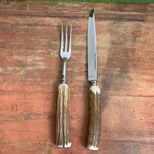 Vintage Jagd Besteck Baron mit Hirschhorn Griff von Solingen