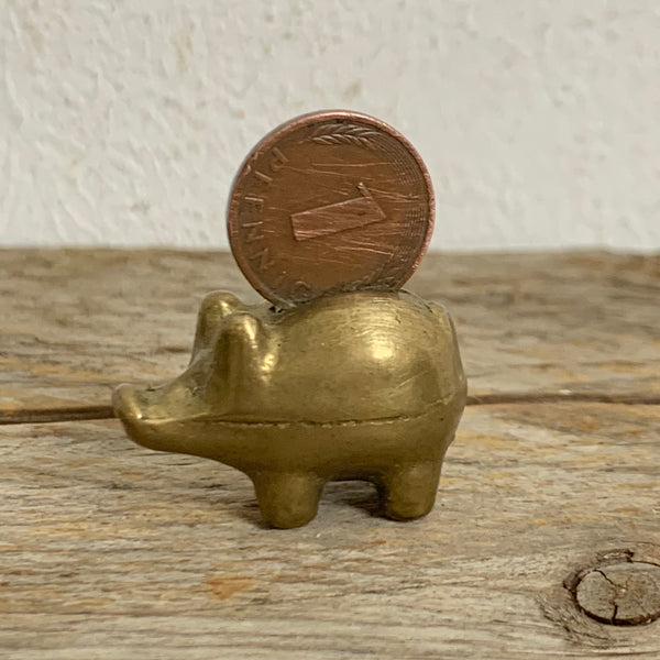 Happy New Year Glücksschwein mit 1 Pfennig