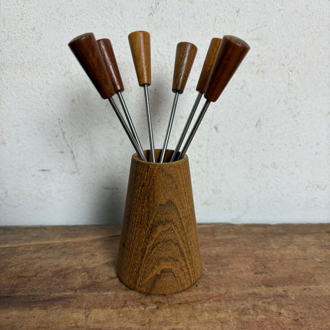 Vintage Teakholz Party Spieße dänisches Design