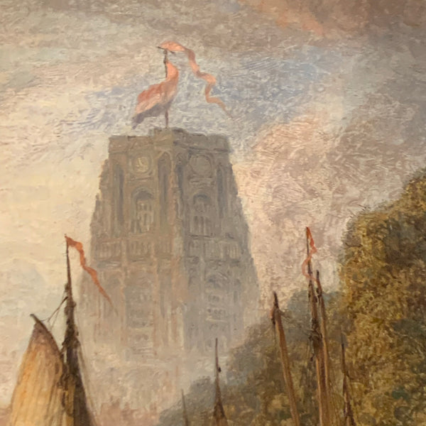Ölgemälde Abendstimmung im Hafen von Rotterdam von Henry Dawson