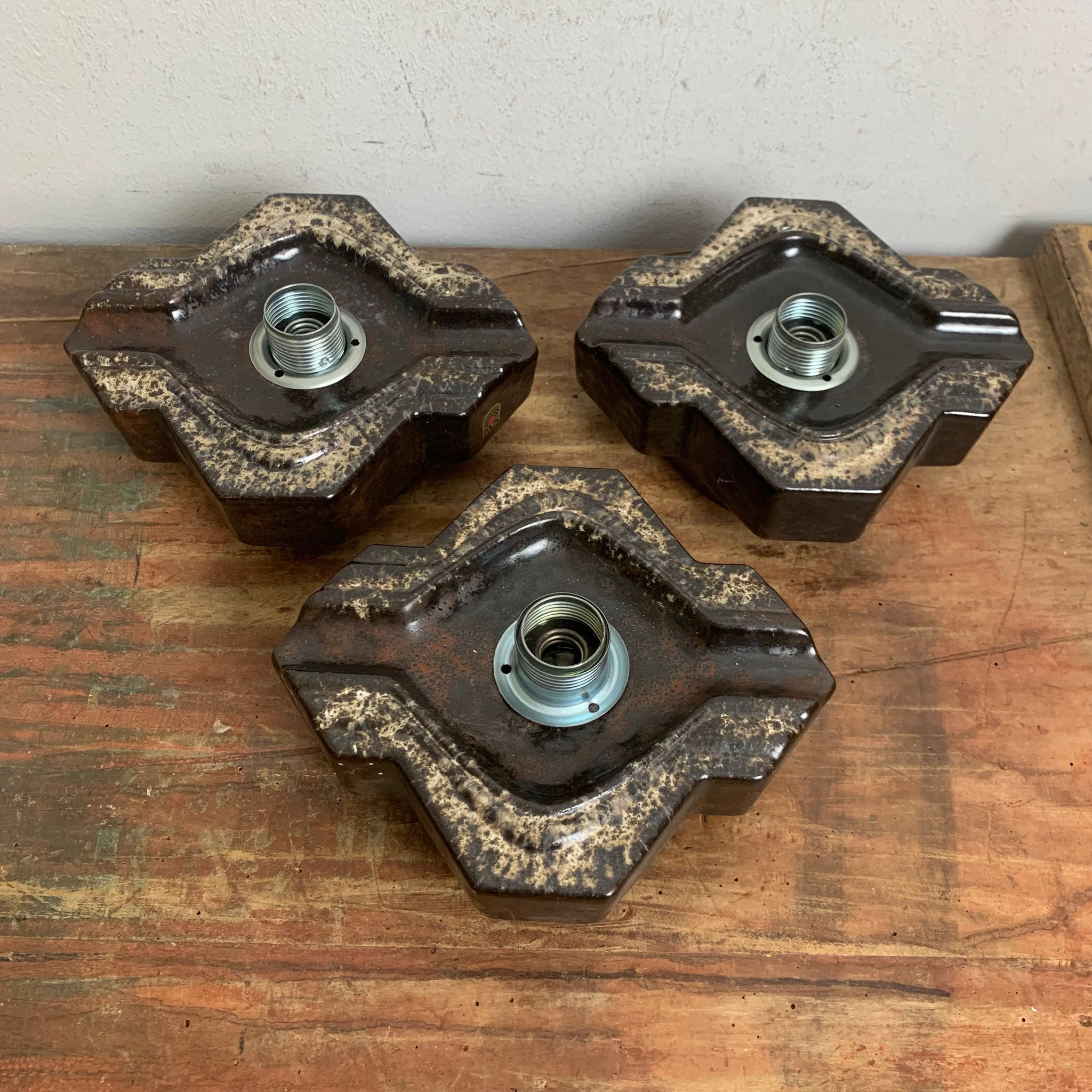 3er Set Keramik Wand Lampen von Pan Leuchten