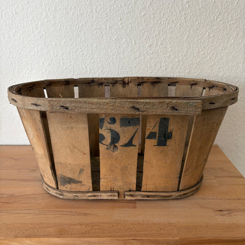 Vintage dekorativer Obstkorb Erntekorb Spankorb