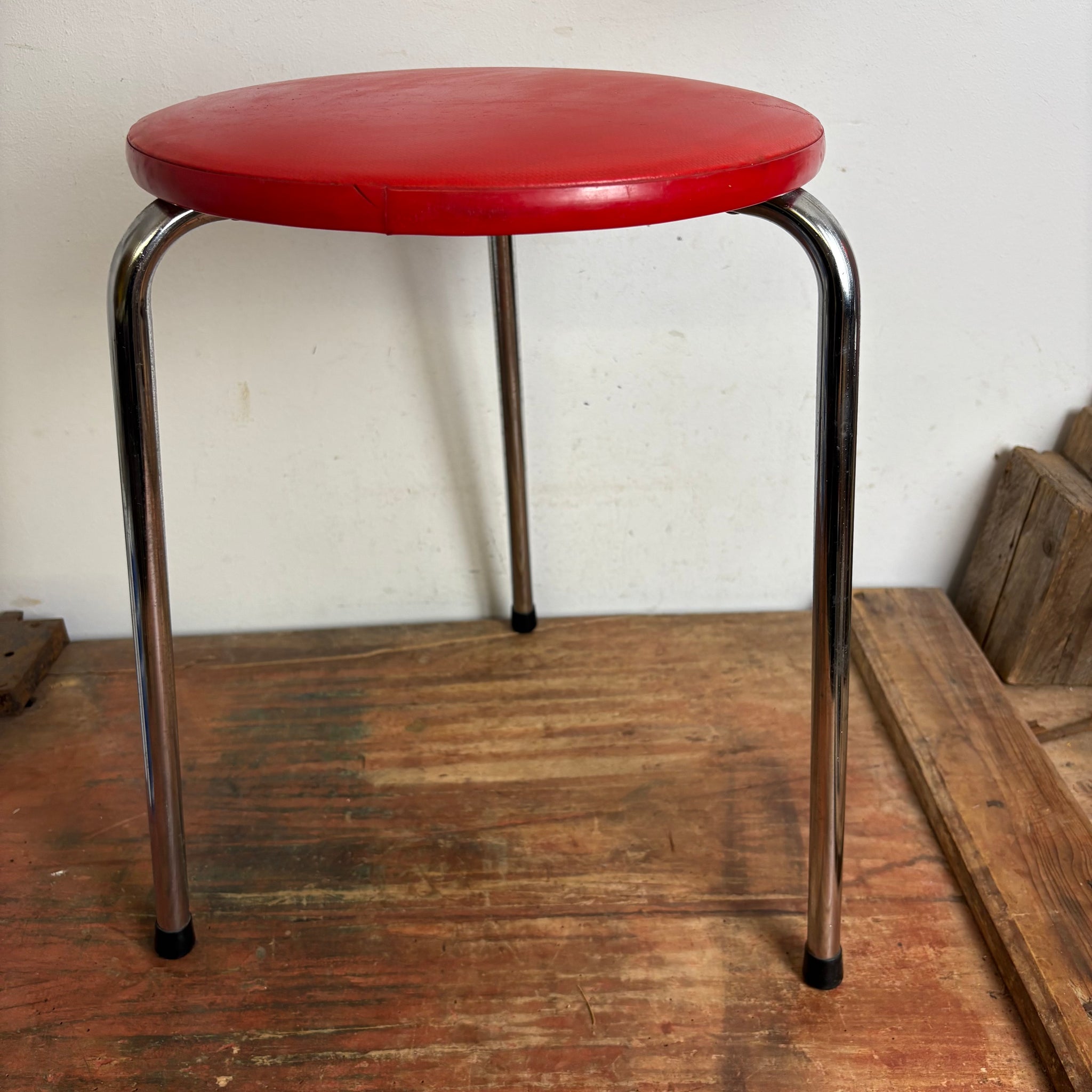 Vintage Stahlrohr Hocker