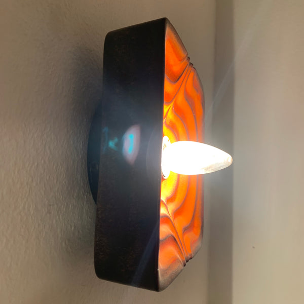 Vintage Keramik Wand Lampe orange