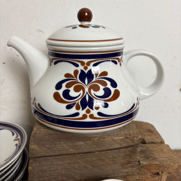 Vintage Folklore Kaffeeservice Donau Pressburg von Arzberg für 6 Personen