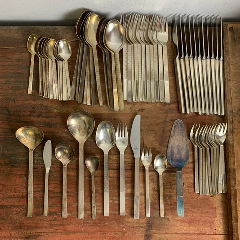 Vintage Tafelbesteck Carée von Wilkens für 12 Personen