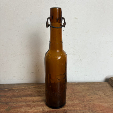 Antike Bügelverschluss Bierflasche Hildesheimer Aktien Brauerei