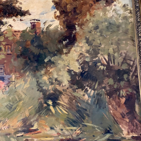 Ölgemälde Sommerwolken über Landhaus am See von Pieter de Regt