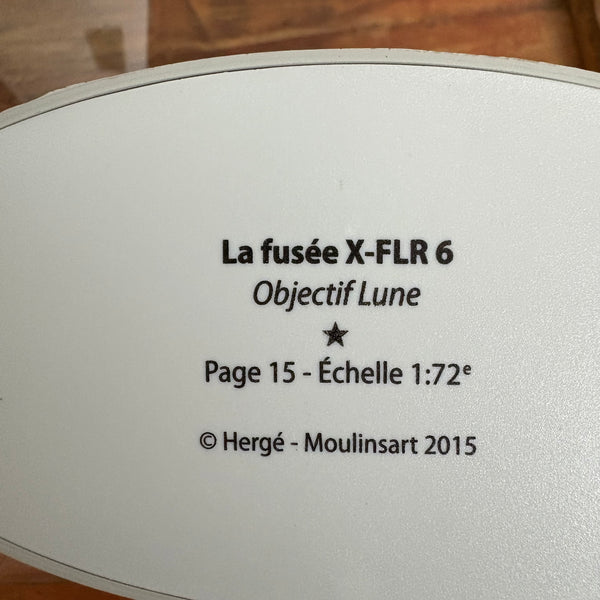 Modell Figur und Buch Tim und Struppi die Rot Weiße Rakete X-FLR6 mit Professor Bienlein aus Reiseziel Mond