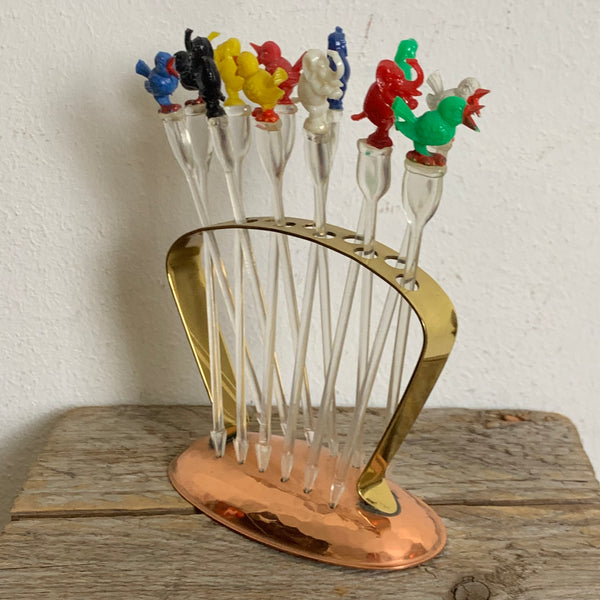 Mid Century Bowle Cocktail Spieße