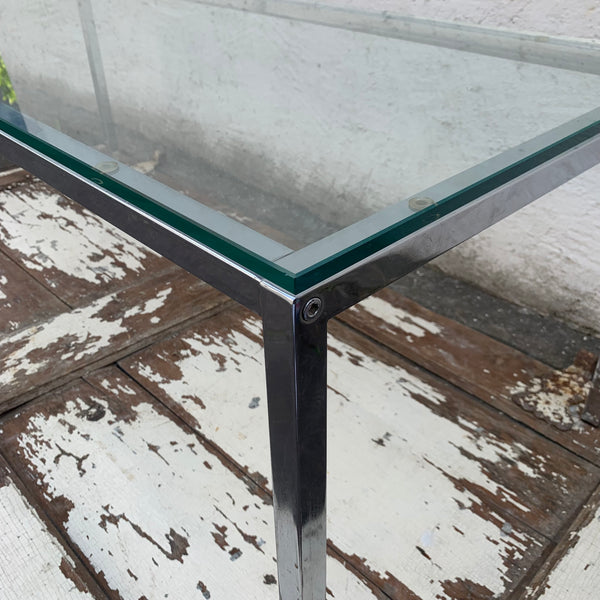 Vintage großer Couchtisch Chrom Glas
