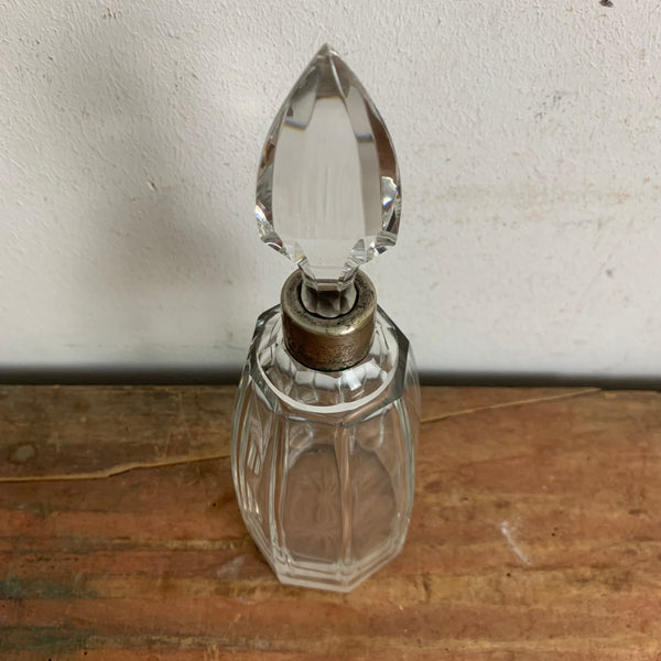 Kristall Glas Karaffe Flakon mit Silbermontur